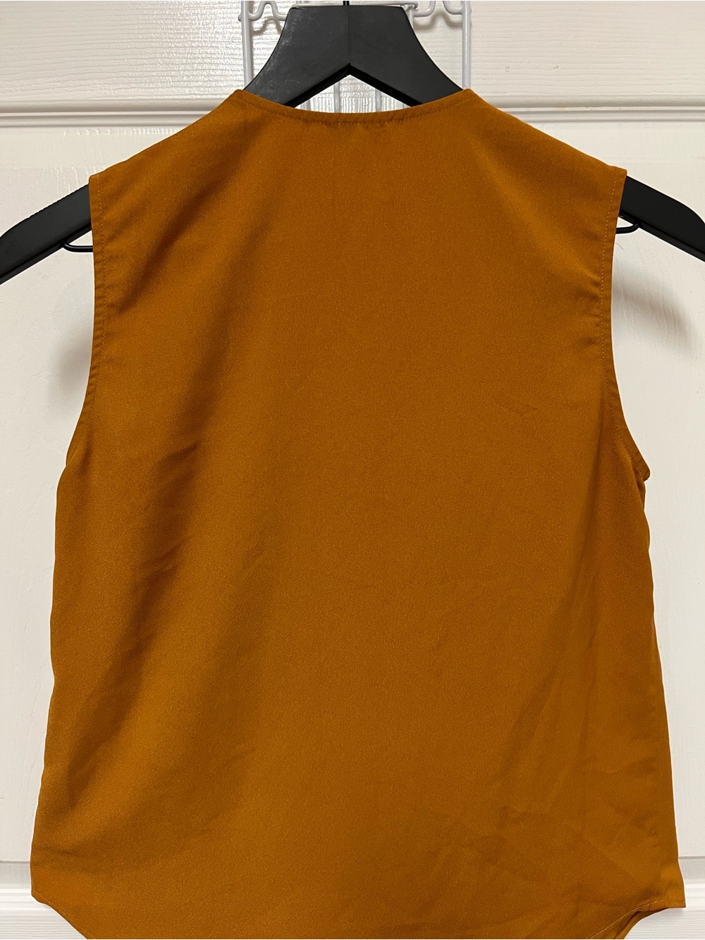 J. Crew Women's Ruffle V-Neck Shell Top - Orange Rust - Picture 9 of 12